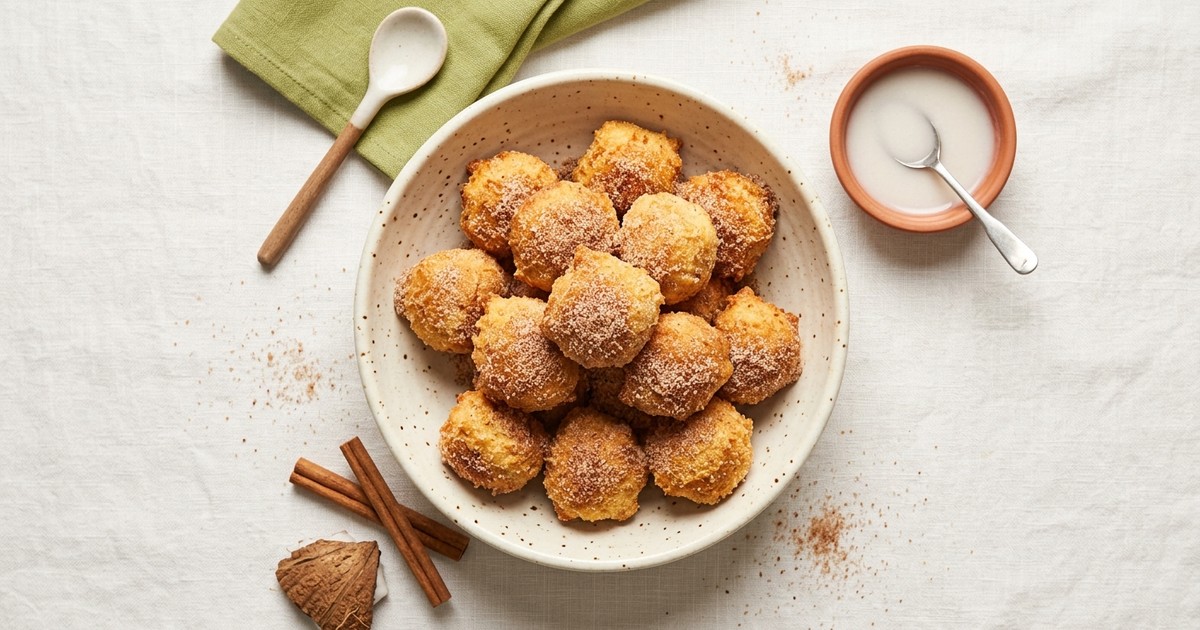 Air Fryer Cinnamon-Sugar Coconut Donut Holes (Vegan Keto)