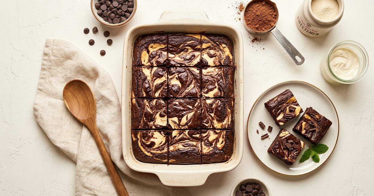 Batch-Prep Cream Cheese Swirl Brownies (Rich Keto Fudge)