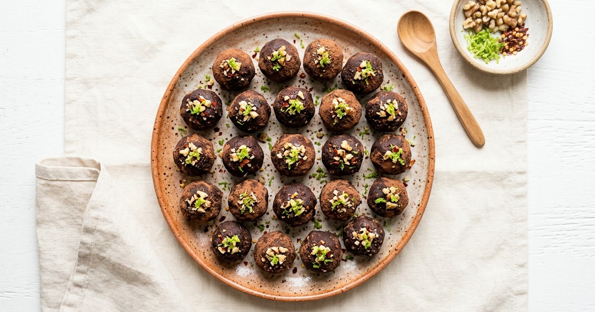 Batch-Prep Mexican Chocolate-Chile Walnut Truffles with Lime Zest