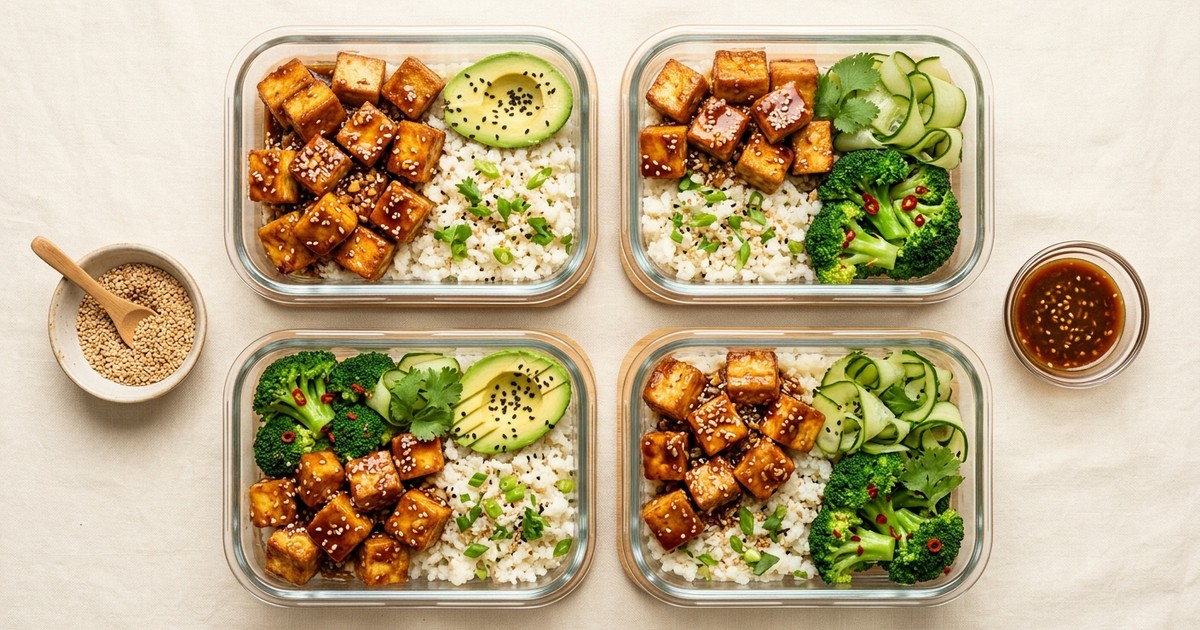Batch-Prep Sesame-Ginger Paneer Bowls with Coconut Cauliflower Rice