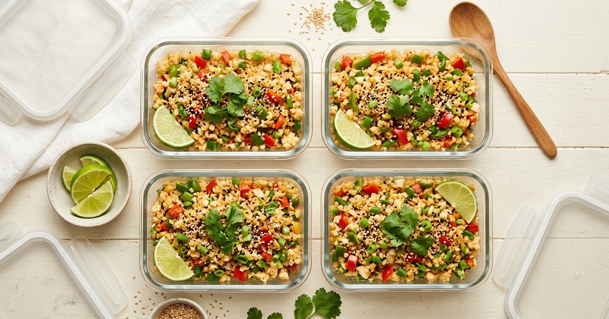 Batch-Prep Thai Coconut Cauliflower Fried Rice with Sesame & Lime