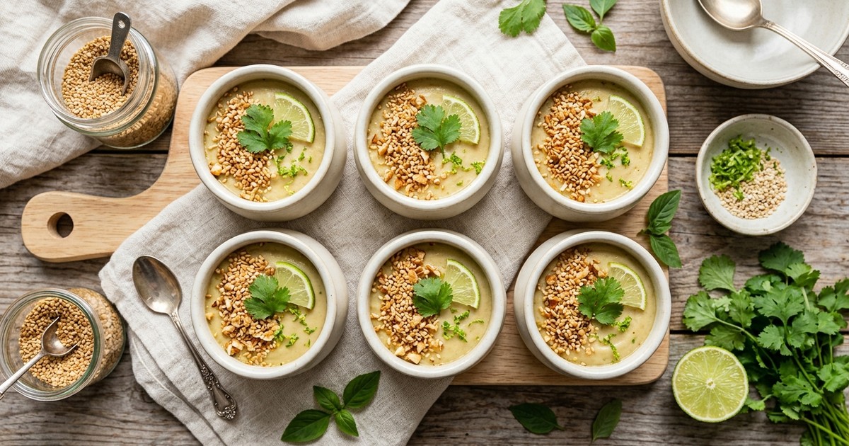Batch-Prep Thai Coconut Custard Pots with Sesame-Lime Crumble