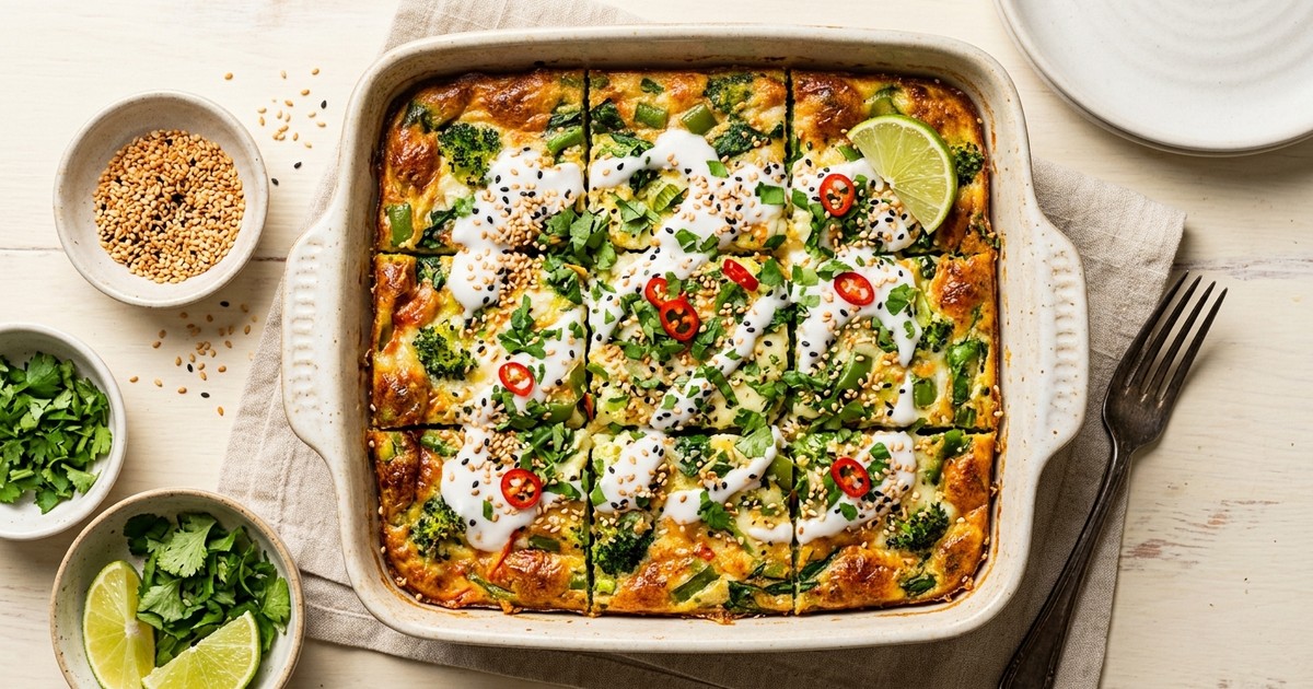 Batch-Prep Thai Green Curry Frittata with Coconut Cream & Sesame