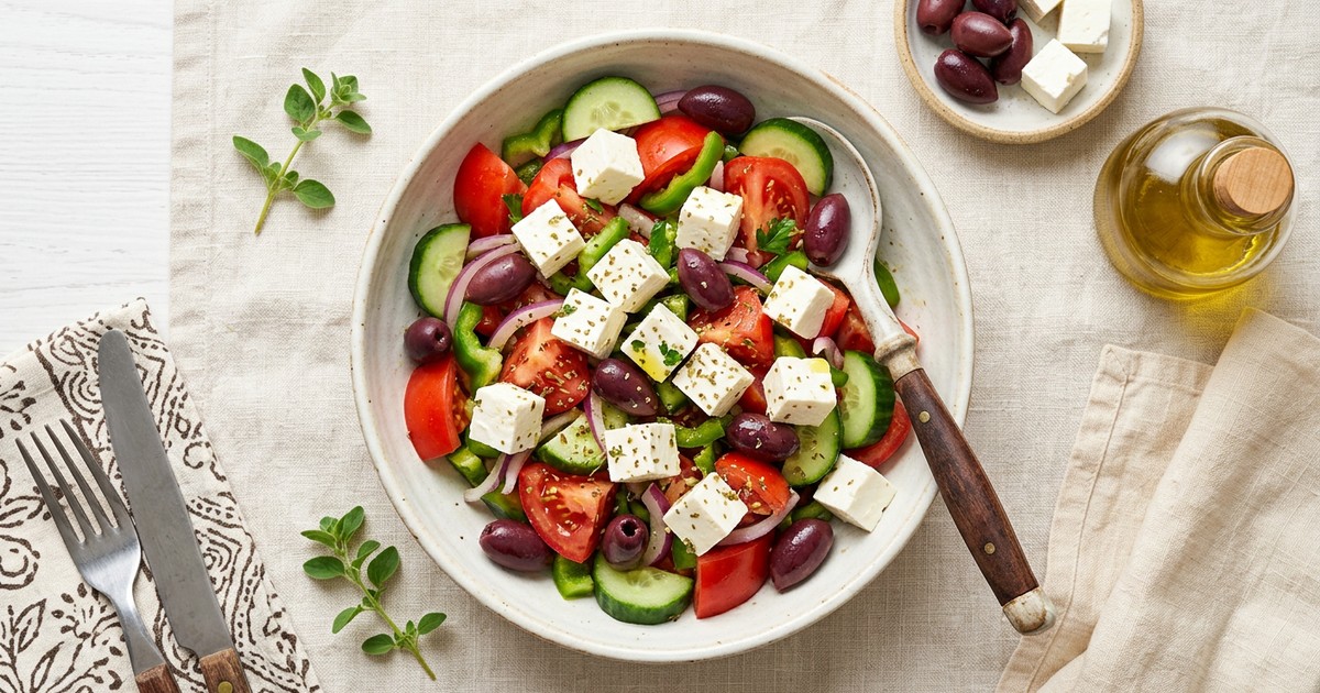 Greek Salad with Feta and Olives
