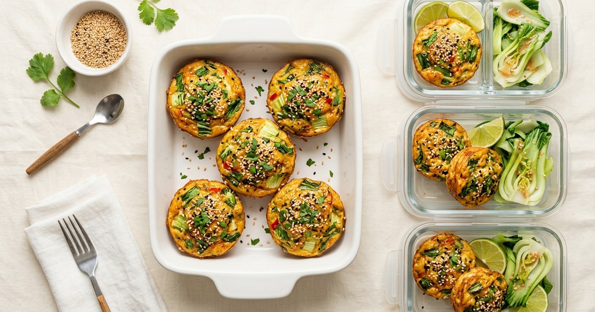 Meal-Prep Thai Red Curry Egg Muffins with Toasted Sesame