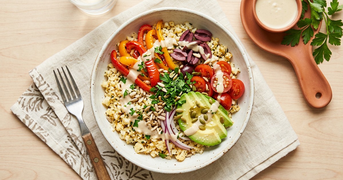Mediterranean Cauliflower Rice Bowl