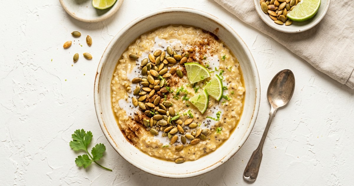 One-Pan Mexican Coconut & Pepita Breakfast Porridge with Lime