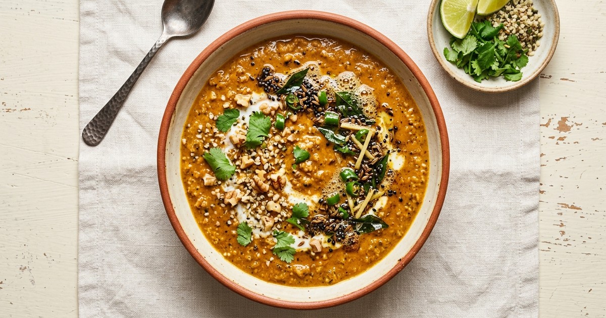 One-Pot Creamy Masala Walnut Curry with Hemp & Seed Tadka