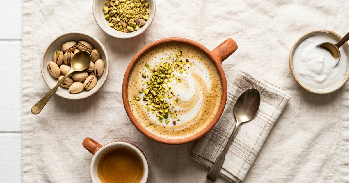 One-Saucepan Italian Coconut Cream Pistachio Latte