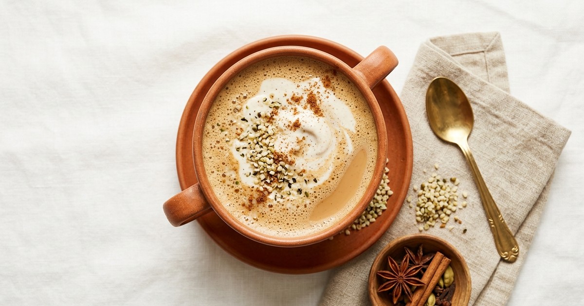One-Saucepan Keto Masala Chai with Almond Cream & Hemp Hearts