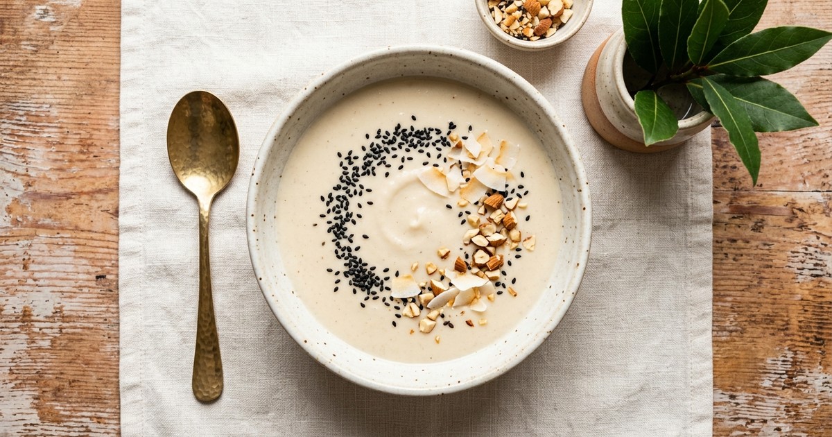 One-Saucepan Warm Chinese Almond Sesame Cream (Xìngrén Chá)