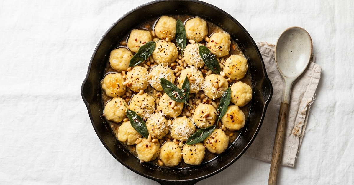 One-Skillet Ricotta Gnudi with Brown Butter and Crispy Sage