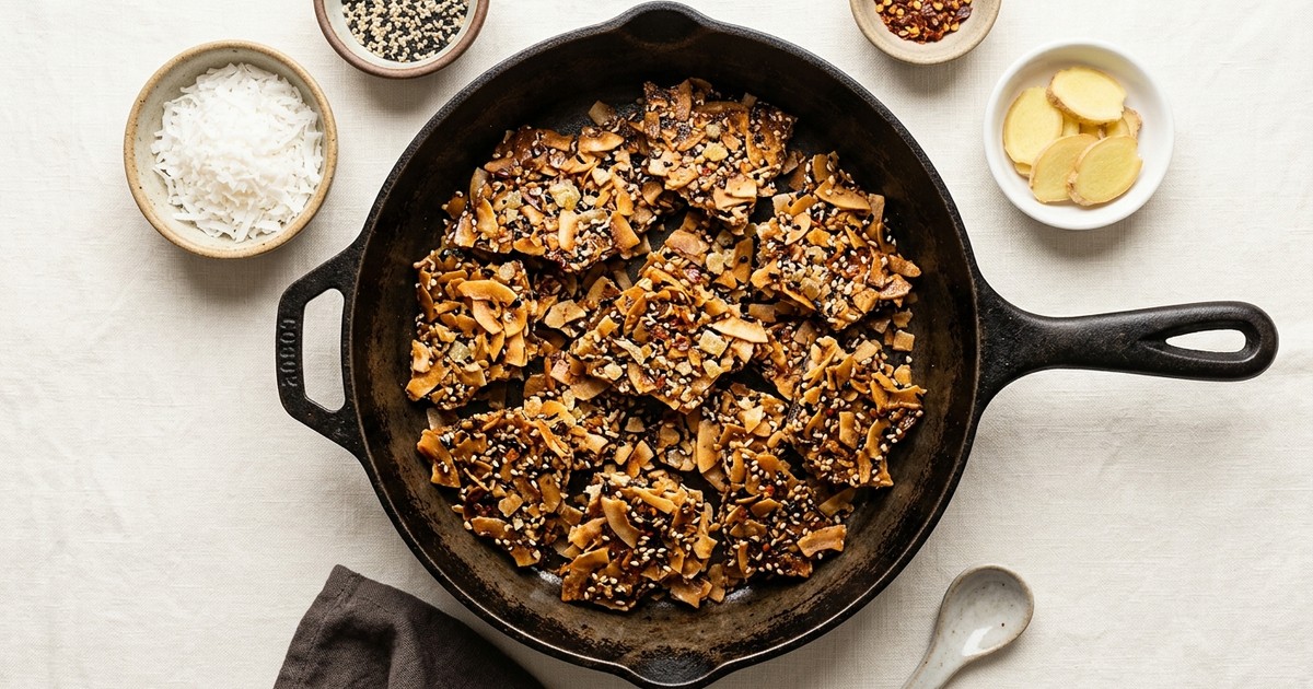 One-Skillet Thai Coconut-Ginger Sesame Crunch Bark