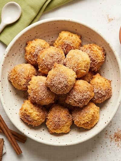 Air Fryer Cinnamon-Sugar Coconut Donut Holes (Vegan Keto)