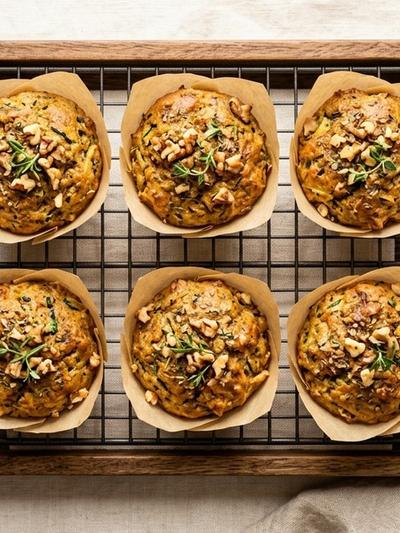 Batch-Prep Italian Zucchini & Walnut Breakfast Muffins (Vegan Keto)