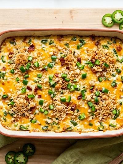 Batch-Prep Jalapeño Popper Casserole with Crispy Almond Crumble