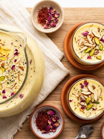 Batch-Prep Keto Thandai with Saffron, Rose Water & Toasted Almonds