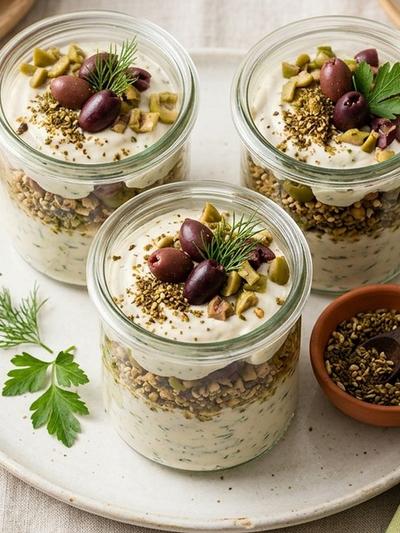 Batch-Prep Mediterranean Coconut Cream Parfaits with Za'atar & Olives