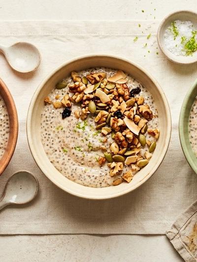 Batch-Prep Mexican Cinnamon-Lime Chia Pudding with Walnut-Pepita Crumble