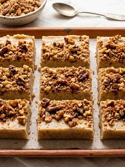Batch-Prep Mexican Mazapán Fudge Bars with Walnut-Cayenne Crumble