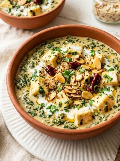Batch-Prep Paneer Methi Malai with Toasted Almond Tadka