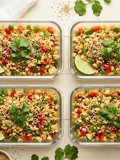 Batch-Prep Thai Coconut Cauliflower Fried Rice with Sesame & Lime