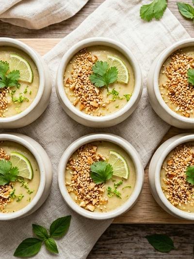 Batch-Prep Thai Coconut Custard Pots with Sesame-Lime Crumble