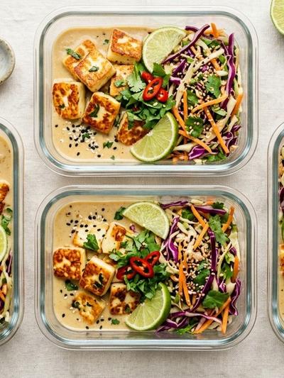 Batch-Prep Thai Lemongrass Halloumi & Coconut Cabbage Bowls