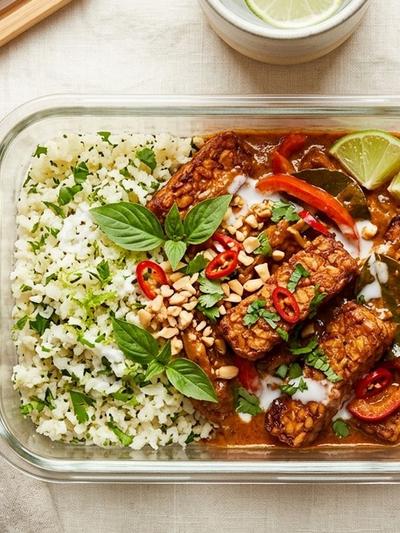 Batch-Prep Thai Panang Tempeh with Coconut-Lime Cauliflower Rice