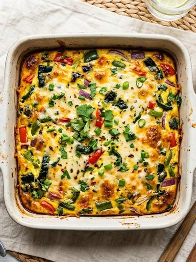 Mexican Poblano & Pepper Jack Egg Bake (Meal-Prep Friendly)