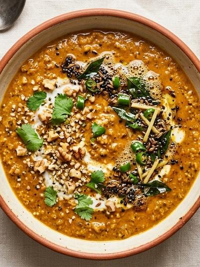 One-Pot Creamy Masala Walnut Curry with Hemp & Seed Tadka