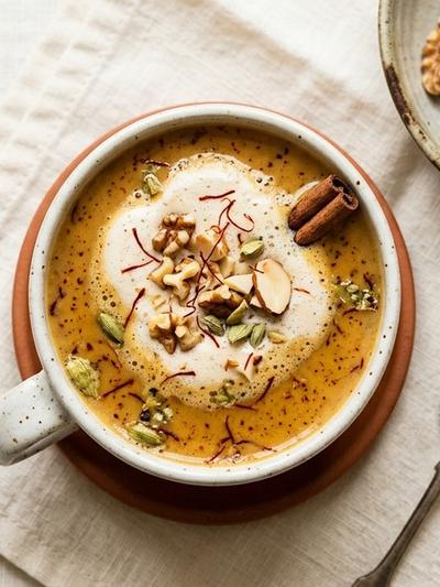 One-Saucepan Kashmiri Kahwa with Toasted Walnut-Almond Cream