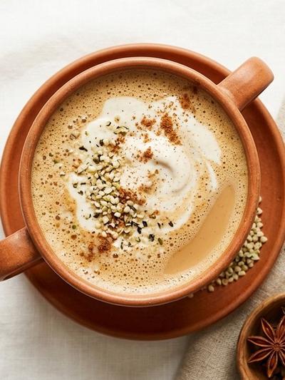 One-Saucepan Keto Masala Chai with Almond Cream & Hemp Hearts