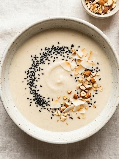 One-Saucepan Warm Chinese Almond Sesame Cream (Xìngrén Chá)