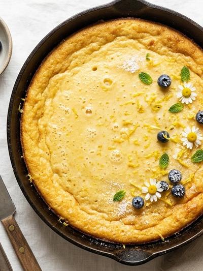 One-Skillet Italian Lemon Ricotta Custard Cake