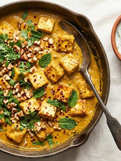 One-Skillet Paneer Korma in Toasted Walnut-Almond Cream