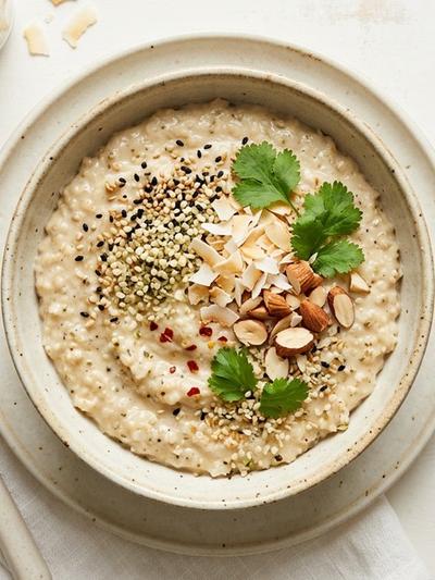 Thai Coconut Sesame Breakfast Porridge with Hemp Hearts